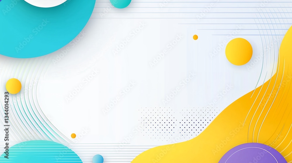 Poster abstract geometric background with colorful circles and waves