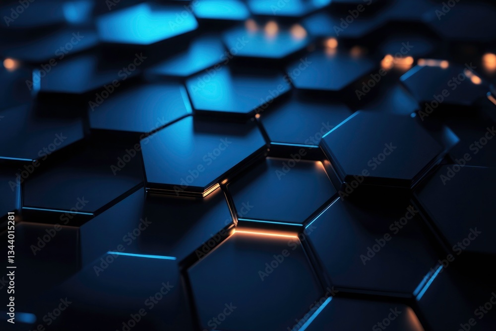 Poster abstract close-up of a hexagonal geometric pattern