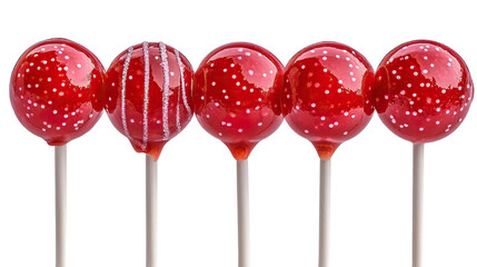 Sweet Symphony of Lollipops: Five vibrant lollipops, each a miniature work of art, beckon with their colorful allure, offering a delicious invitation to indulgence.