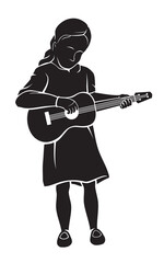 Young Girl Playing Toy Guitar