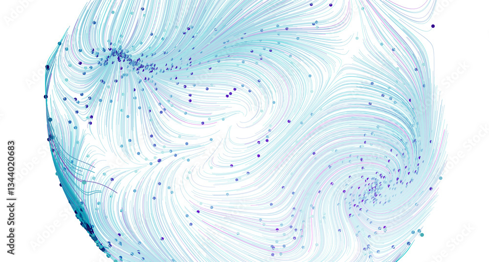 Poster artistic visualization of data streams, perfect for tech & science visuals.