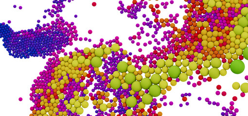 Abstract background with colorful spheres. Perfect for presentations or websites.