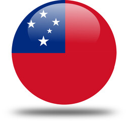 samoa  flag -- 3D Circular Icon, High-Resolution PNG National Symbol for Web and Print	