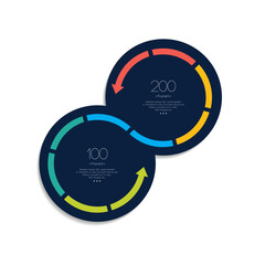 Two step, connected Arrow circles. Infographic Element.
