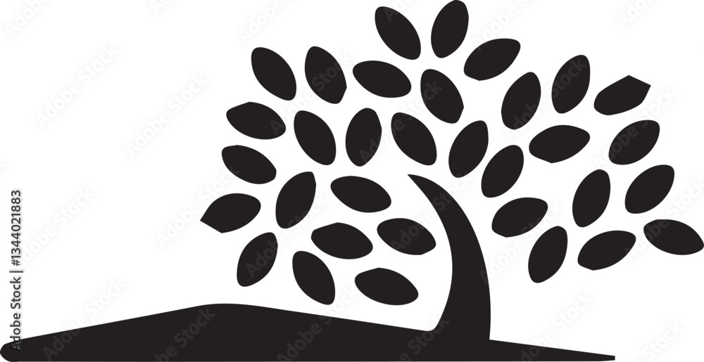 Poster tree icon vector design symbol of nature and environment in black and white