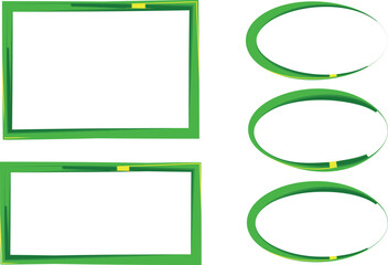 Obraz premium green colorful abstract border frames set