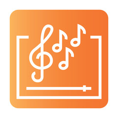 Musical genre line black icon. Vector isolated button.
