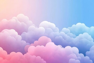 Fototapeta premium Pastel Cloudscape: A dreamy, colorful sky, perfect for a whimsical design.