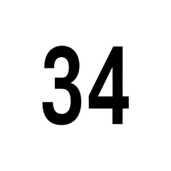 bold black numbers "34" a simple design. vector illustration