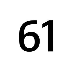 number "61" in a simple design style, perfect for various applications vector illustration