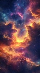 Colorful swirling nebula