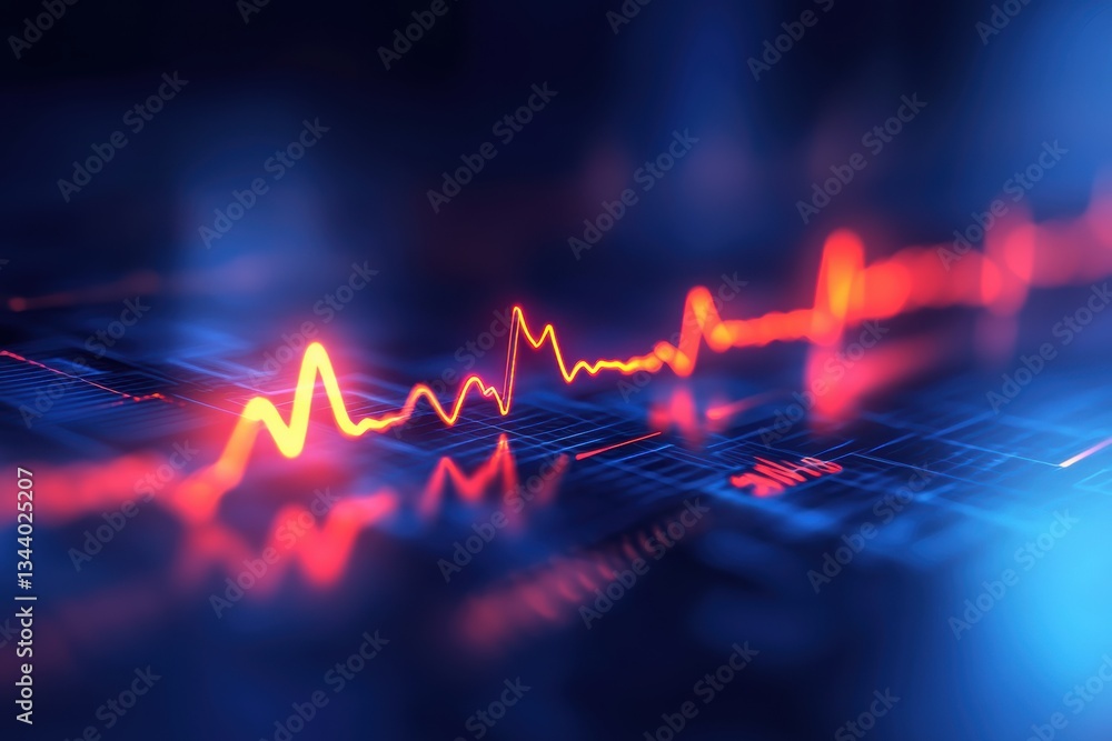 Poster detailed image of healthy heart rate monitor displaying vibrant waveforms, symbolizing vitality and 