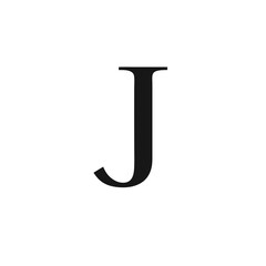 a simple, elegant letter "J" in a classic serif font, perfect for design vector illustration