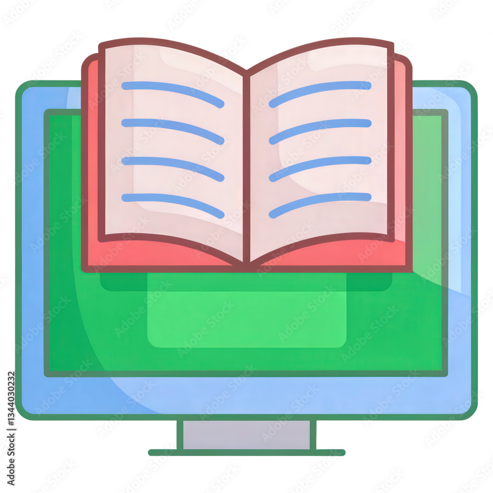 Poster an open book displays a glowing digital screen, symbolizing the fusion of knowledge and technology.