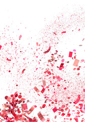 A heart made of pink confetti