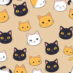 seamless pattern with cats