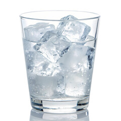 Ice Cubes in Glass of Water