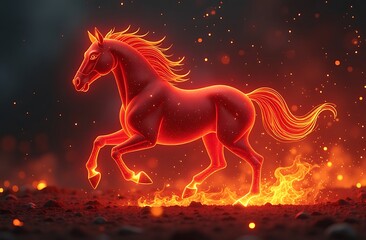 Symbol of 2026 - red fire horse