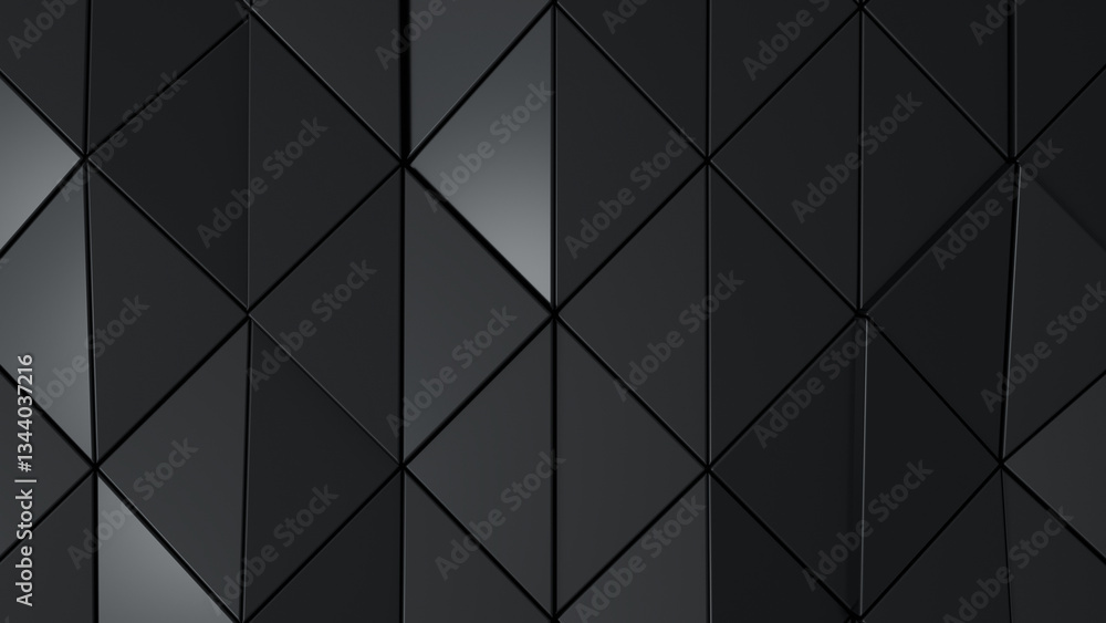 Aufkleber 3d abstract black triangle background. 3d rendering illustration not ai