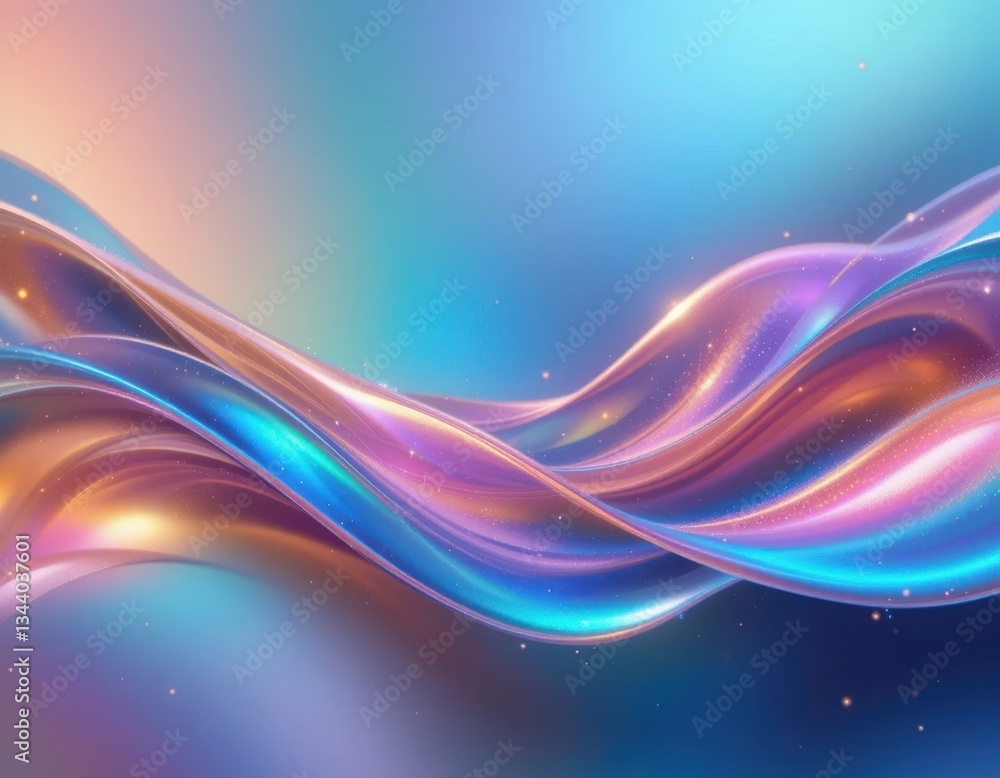 Poster dynamic color waves abstract art digital background vibrant fluid motion