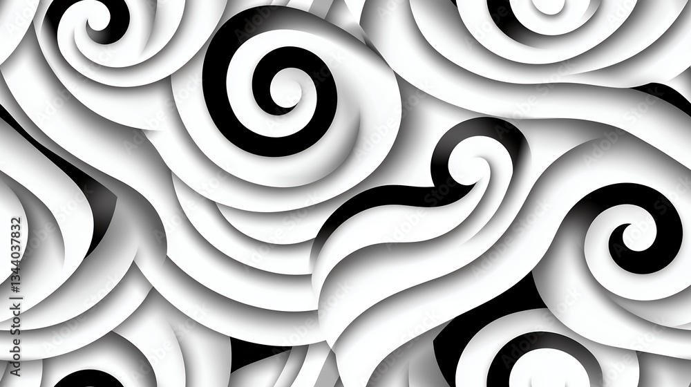 Aufkleber abstract monochrome swirl pattern background texture
