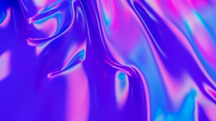 Abstract fluorescent liquid. Neon waves on the background. A beautiful futuristic scene. 3d rendering illustration not AI