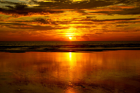 Sunset over the sea
