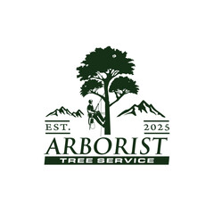 Professional arborist tree care service organic vector image