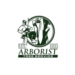 Professional arborist tree care service organic vector image