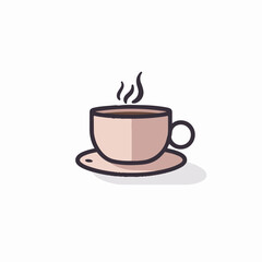 Minimalist coffee cup with steam in a simple vector design