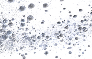 Abstract background with silver bubbles and foam. Perfect for cosmetics, beauty, and spa.