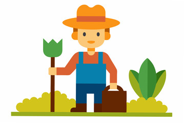 farmer holding a shovel
