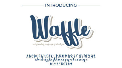 Waffle Font Stylish brush painted an uppercase vector letters, alphabet, typeface