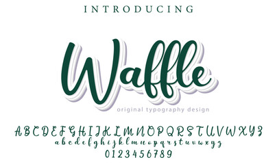Waffle Font Stylish brush painted an uppercase vector letters, alphabet, typeface