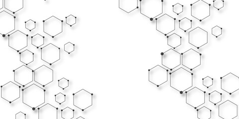 Obraz premium Abstract white background with hexagons . white Hexagonal Background Luxury White Pattern seamless bright white abstract honeycomb background 3D Futuristic abstract geometric mesh cell texture.