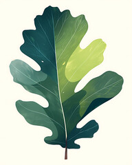 .Illustration of trees, leaves, grass and various botanical elements on a white background.