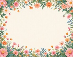 Obraz premium Floral arrangement decorative border nature graphic design serene environment aesthetic viewpoint botanical concept