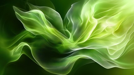 Obraz premium Abstract flowing green and yellow shapes