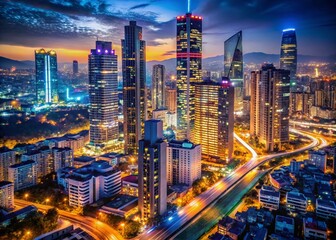 Obraz premium Istanbul Levent Skyline Timelapse - Macro December Night Photography