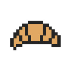 Obraz premium Flat design pixel art croissant illustration