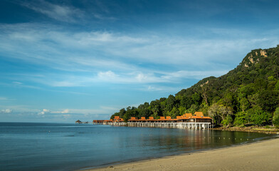 Water villas in a holiday resort on Langkawi island