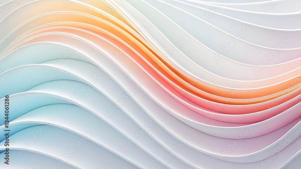 Aufkleber high quality fluid gradient design abstract waves in soft pastel colors create a modern, fluid desig