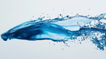Obraz premium The dynamic blue watercolor splash flows freely, adding a touch of artistic elegance to the background.