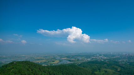 Modern buildings and rural skyscrapers and tourist attractions in China