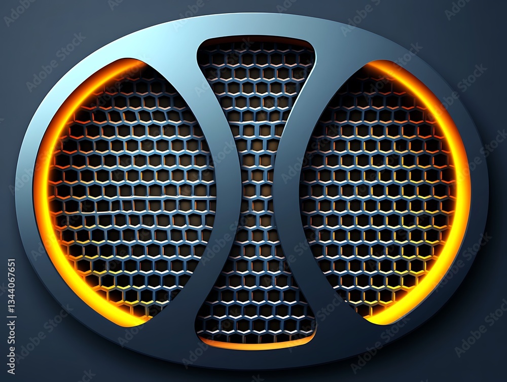 Fototapete a modern abstract design with illuminated oval shaped structures