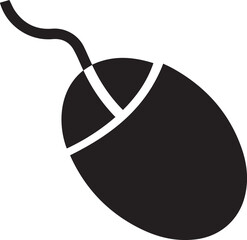 Computer mouse, minimalist design, black and white icon, curved shape, simple graphic, digital device, tech accessory, monochrome illustration, clean lines, geometric form,
