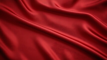Obraz premium A closeup photograph shows smooth flowing red fabric with waves