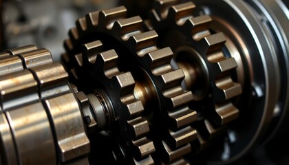 Obraz premium Camshaft components with intricate gear details