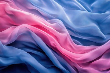 Obraz premium Soft Pink and Blue Drapery Fabric Texture with Flowing Waves