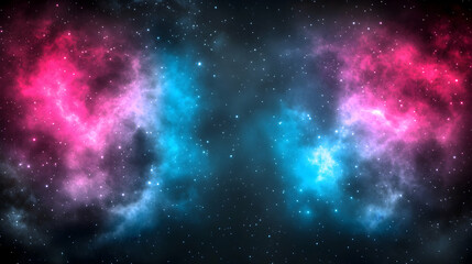 Stunning cosmic nebula background image featuring vibrant pink and blue hues, perfect for science fiction, fantasy, or space-themed designs.